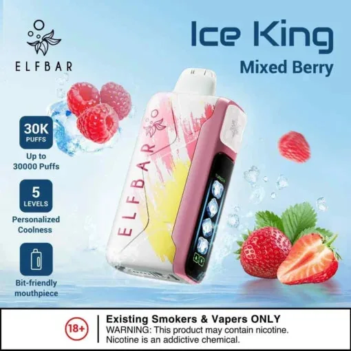 Elf Bar Ice King – Mixed Berries – 30K 30000 Puffs - Buy Authentic Vape in Agra - Vape Shop Agra