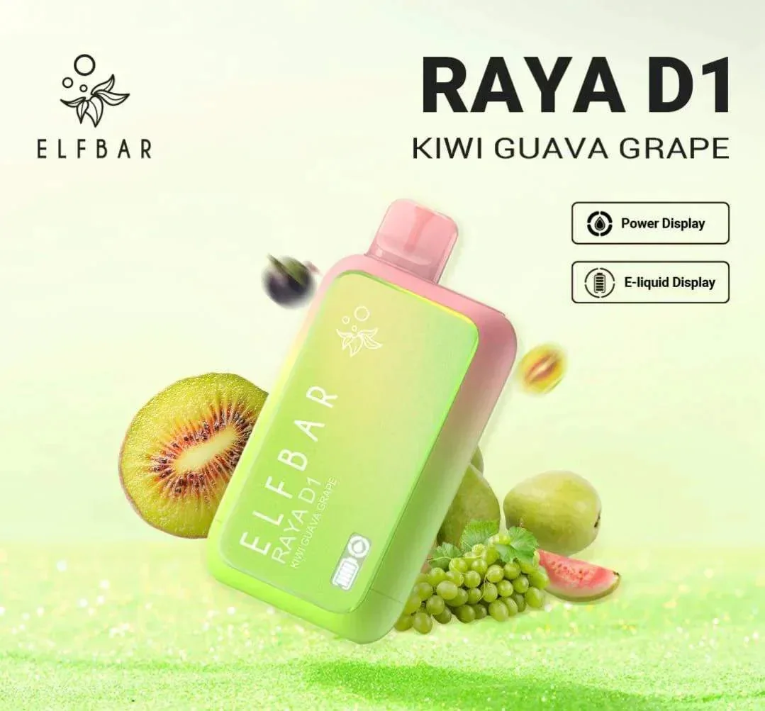 Elf Bar Raya D1 – Kiwi Guava Grape - Buy Authentic Vape in Agra - Vape Shop Agra