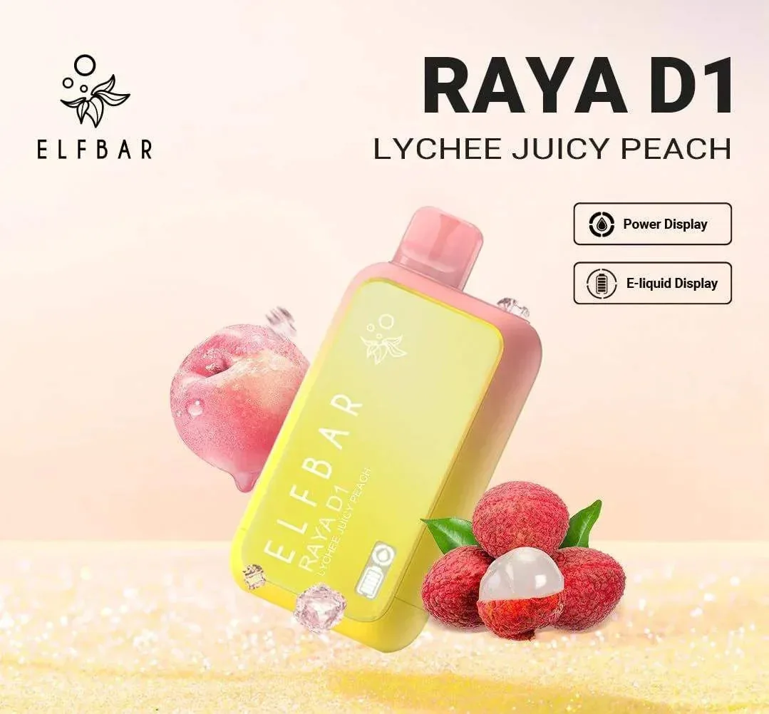Elf Bar Raya D1 – Lychee Juicy Peach - Buy Authentic Vape in Agra - Vape Shop Agra