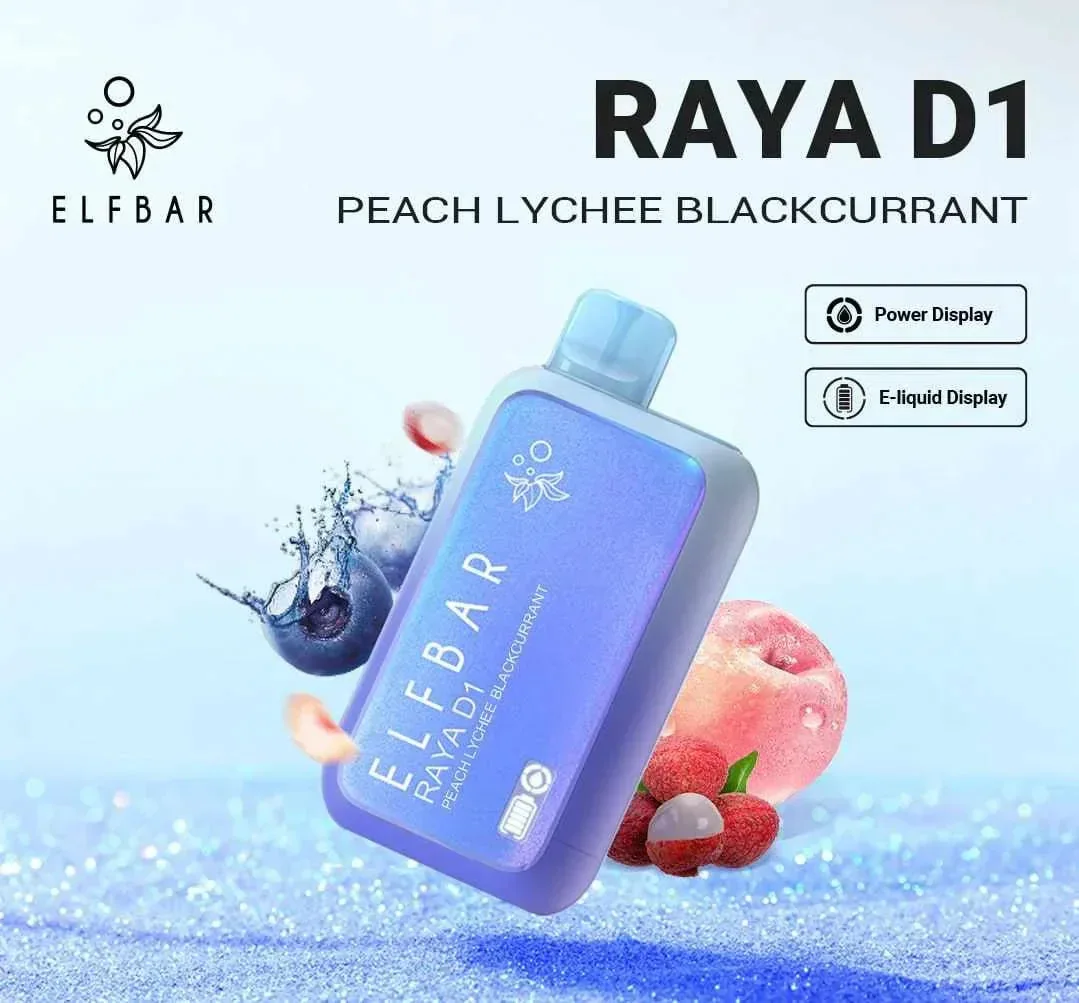 Elf Bar Raya D1 – Peach Lychee Blackcurrant - Buy Authentic Vape in Agra - Vape Shop Agra