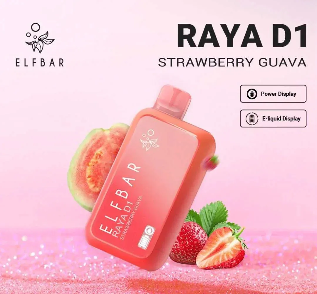 Elf Bar Raya D1 – Strawberry Guava - Buy Authentic Vape in Agra - Vape Shop Agra