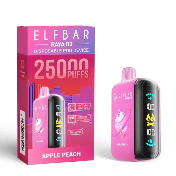 Elf Bar Raya D3 Apple Peach – 25000 - Buy Authentic Vape in Agra - Vape Shop Agra