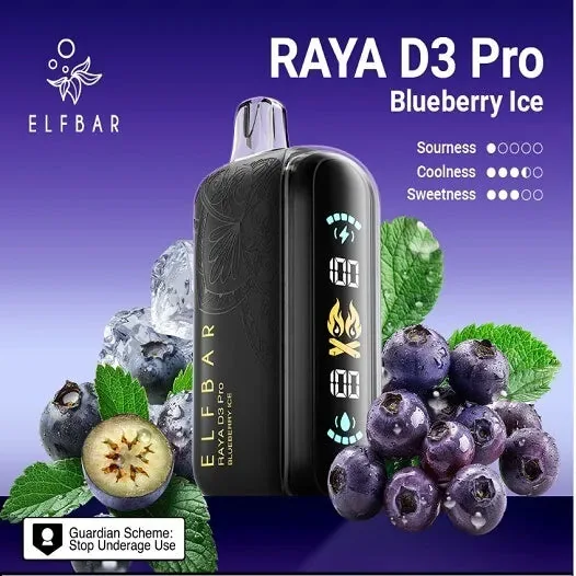 Elf Bar Raya D3 Pro 30K – Blueberry Ice 30000 Puffs - Buy Authentic Vape in Agra - Vape Shop Agra