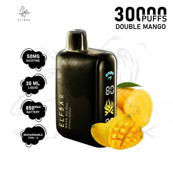 Elf Bar Raya D3 Pro -30k Double Mango 30000 Puffs - Buy Authentic Vape in Agra - Vape Shop Agra