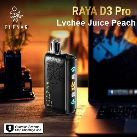 Elf Bar Raya D3 Pro 30K – Lychee Juicy Peach 30000 Puffs - Buy Authentic Vape in Agra - Vape Shop Agra