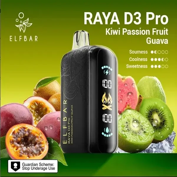 Elf Bar Raya D3 Pro – Kiwi Passion Fruit Guava - Buy Authentic Vape in Agra - Vape Shop Agra